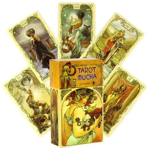 Hot Selling Mucha Oracle Tarot Leisure Entertainment Card Family Gathering Divination Deck Tarot Boa