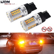iJDM Car 7440 LED No Hyper Flash Amber Yellow 48-SMD 3030 LED W21W T20 LED Bulbs For Turn Signal Lig