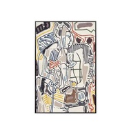 手繪新款創意塗鴉藝術裝飾畫現代簡約抽象客廳玄關背景墻壁畫過道掛畫臥室桌面擺畫有外邊框 小尺寸50cm*70cm