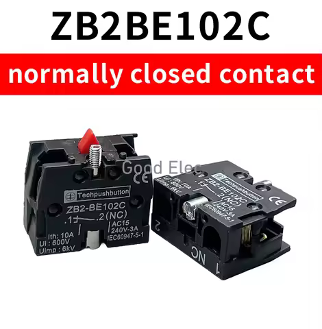 1pcs XB2 Push Button Switch Contact Block ZB2BE102C(NC) Contact Block ZB2-BE101C (NO) Pushbutton 10A