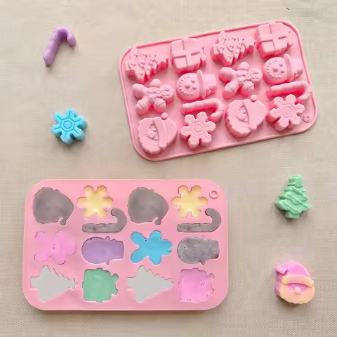 1pc 14 cavity Christmas tree snowflake gingerbread man men snowman Santa Claus shape chocolate bakin