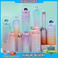 2000ML/900ML/500ML water cup, straw light water cup, adult student outdoor travel three-piece set of
