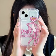 Photo frame airbag case for iphone 14promax 11 13 12 7Plus X XS Max cute standing Pink Panther cover