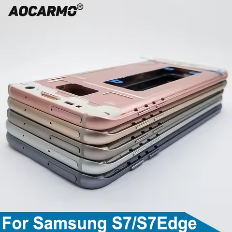 Aocarmo Replacement Middle Frame Bezel Housing Chassis With SIM Slot Buttons For Samsung Galaxy S7 G
