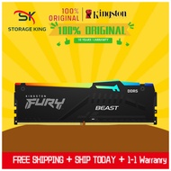Original Kingston Fury Beast RGB DDR5 4800/5200/5600/6000 MHz Desktop Gaming Memory RAM (8GB/16GB/32
