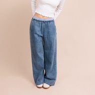 6IXTY8IGHT ANSLEY Double Layered Waist Wide Leg Denim Pants PN11753
