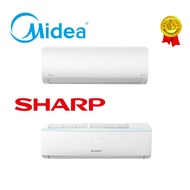 Midea 1HP Air Cond R32 Non-inverter MSGD-09CRN8 /Sharp 1HP R32 Non-inverter Air Conditioner AHA9WCD2