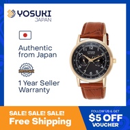 CITIZEN Solar AO9003-08E Eco Drive Chronograph Day Date Black Gold Brown Leather  Wrist Watch For Men from YOSUKI JAPAN / AO9003-08E (  AO9003 08E AO900308E AO90 AO9003- AO9003-0 AO9003 0 AO90030 )