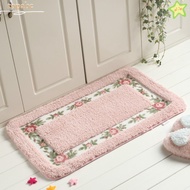 GORROS 1 Pcs Pink Rug, Microfiber Pink Flower Rug, Easy To Use Absorbent Non-Skid 16*24Inch Floral B