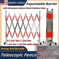 EXTENDABLE SAFETY GATE (1.2m*3m/6m)Telescopic Fence, Heavy Duty Metal Barrier/Stainless Steel Fence 