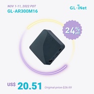 Gl.inet GL-AR300M16 Mini Router, Wi-Fi Repeater, Openwrt ติดตั้งไว้ล่วงหน้า,ประสิทธิภาพสูง300Mbps,16MB Nor Flash,RAM 128MB