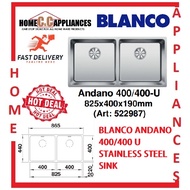 BLANCO ANDANO 400/400 U STAINLESS STEEL SINK