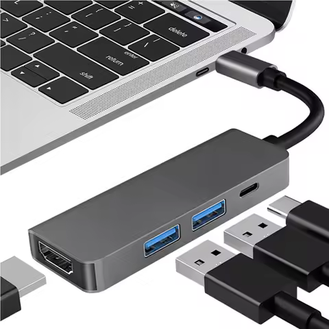 USB C Hub 4 Ports Type C to HDMI-compatible USB 3.0 Splitter Adapter for MacBook Pro iPad Pro Samsun