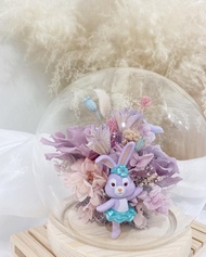 迪士尼StellaLou史黛拉迷幻花園 薰衣草紫永生玫瑰玻璃盅夜燈