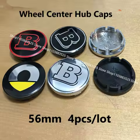 56mm Modified wheel Center HubCaps for BRABUS smart #1 #3 W464 W210 G63 G65 W253 W211 W176 W463 GLS 