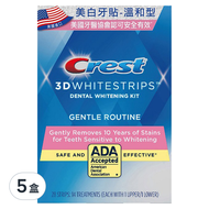 Crest 3D White 美白牙貼高效組 溫和型 14次 28片  5盒