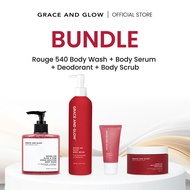 [เซตสุดคุ้ม] Grace and Glow Rouge 540 Glow Body Wash+Body Serum+Deodorant Serum+Body Scrub