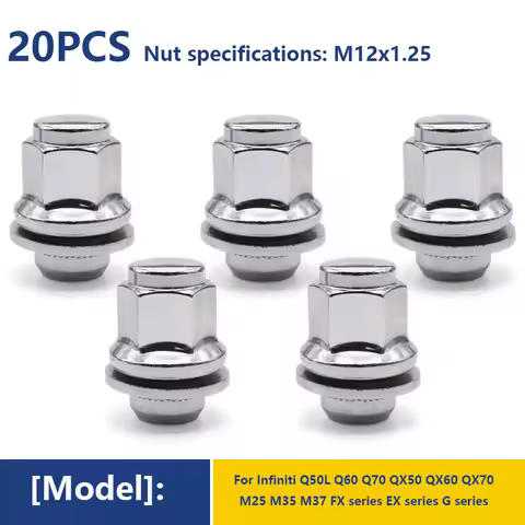 M12* 1.25 Standard Wheel Lug Nuts For INFINITI Q40 Q50 Q60 Q70 Q70L QX50 QX70 EX37 FX50 G37 M35h M37