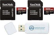 SanDisk Extreme Pro MicroSDXC 256GB (2) Memory Cards Works with GoPro Action Camera Hero 12 Black (SDSQXCD-256G-GN6MA) U3 V30 Bundle with (1) Everything But Stromboli MicroSD &amp; SD Card Reader