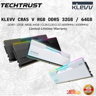 KLEVV CRAS V RGB 32GB 16GBx2 / 48GB 24GBx2 / 64GB 32GBx2 6000MHz/6200MHz DDR5 Gaming Memory Kit