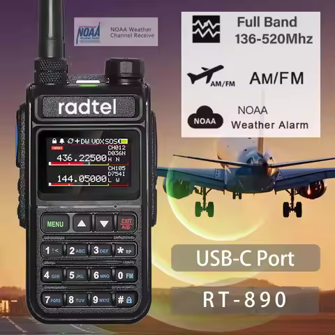 Radtel RT-890 Full Band Ham Radio Amateur 2 Way Radio 999CH Walkie Talkie AM Air Aviation Band Color