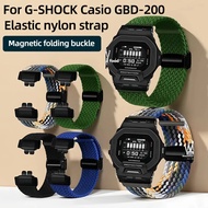 GBD 200 Watchband For G-SHOCK Casio GBD-200-1A GBD-200RD-4 series Elastic nylon strap Magnetic foldi
