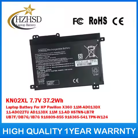 KN02XL 7.7V 37.2Wh Laptop Battery For HP Pavilion 11M-AD013DX 11-AD022TU AD113DX 11M 11-AD HSTNN-LB7