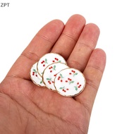 [ZPT] 4PCS Kitchen Cherry Trays Plates Tableware Miniature Doll House Accessories TH