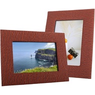 4x6 Picture Frames, Stylish Vintage PU Leather Photo Frame for Tabletop Display, 4x6 Picture Holder 