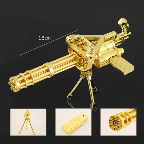 pb playful bag Alloy model toys Rotating M134 Gatling Gold Edition Gun 18CM Christmas gift Weapon Co