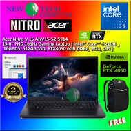 Acer Nitro V 15 ANV15-52-5914 Gaming Laptop (C5-210H 4.80GHz,512GB SSD,16GB D5,NV RTX4050RTX 4050  6