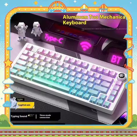LEOBOG Hi75C Mechanical Keyboard 3Mode/Wired kit Hot Swap With Knob RGB Aluminium Alloy Gasket Hi75C