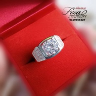 cincin lelaki permata putih silver 925, cincin lelaki perak permata putih, silver men ring white cz,