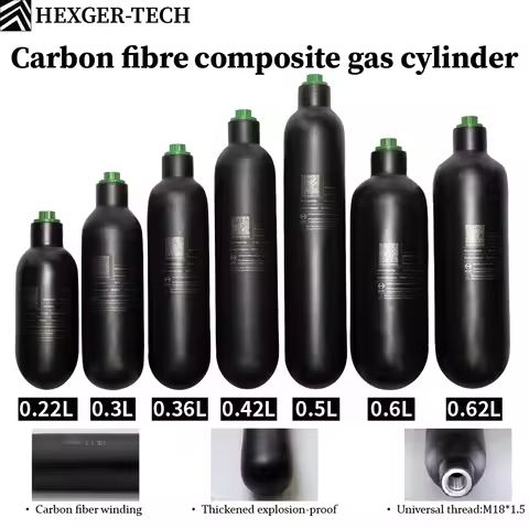 0.22L,0.5L/500cc HPA da fibra do carbono, cilindro de gás de alta pressão, caça do mergulho de FX, M