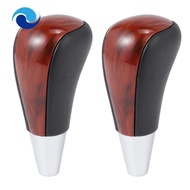 2PCS Wood Grain Car Gear Shift Knob for Toyota Corolla Camry/Harrier Fortuner Crown Land Cruiser Lever Shifter Stick Parts Accessories