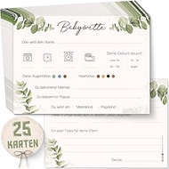 OLGS Baby Shower Guessing Game 25 Cards to Fill In DIN A6 | Baby Bet Typing Cards for Baby Shower | 