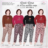 Baju Tidur One Set XXL PP Forever Sweet Set Piyama Wanita Jumbo Lengan Panjang WV-0506