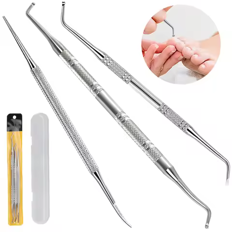 3-1Pcs Stainless Steel Ingrown Toenail Correction Care Tool Double-Ended Nail Files Paronychia Care 