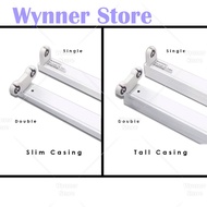 T8 4FT / 2FT LED Casing Tube Fitting Single / Double Fitting Kalimantang Lampu Terang (T8 Cube Casin