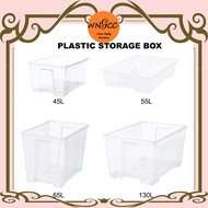 IKEA Plastic Storage Box Transparent Box Storage Organization Bekas Plastik SAMLA Ready Stock (45L/5