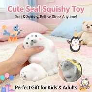 Cute Flocked Seal Squishy Toys Ocean Animals Plush Toys Stress Relief Sensory Fidget Toys for Kids