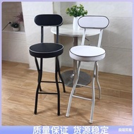 ST-🚢High Stool Foldable Folding Bar Chair Soft Cushion Bar Stool Foldable Steel Chair Folding Chair High Chair Small Gen