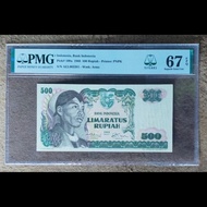 Uang Kuno 500 Rupiah Tahun 1968 Sudirman PMG 67 EPQ Langka 