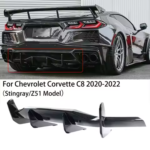 Rear Bumper Diffuser Shark Fin Style For 2020-2023 Chevrolet/Chevy Corvette C8 Z51 STG E-ray Rear Li