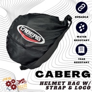 BLACK HELMET BAG FOR FULL-FACE HELMETS WITH EXTENDABLE STRAP (CABERG) | JEG MOTOR PARTS