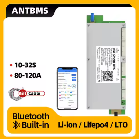 ANT Smart BMS 10-32S 80A 200A 120A 300A 16S 17S 20S 22S 24S 30S LiFePo4 Li-Ion Battery 60V 72V 84V B