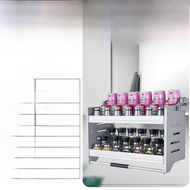 Kitchen Wall Cupboard Elevator Storage Cabinet Stainless Steel Drop-down Aluminum Alloy Seasoning Ba