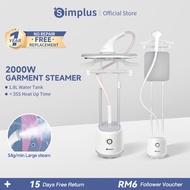 Simplus 2 in 1 Garment Steamer丨2000W丨40g/Min Steam Output丨2-Poles丨3 Adjustable Height丨1.8L Water Tan