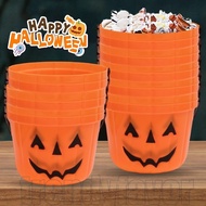 4Pcs Halloween Pumpkin Bucket - with Handles - Kids Trick or Treat Candy Bucket - Snack Gift Box - H
