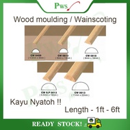 Wainscoting Frame / Wood Moulding / Wainscoting Decoration Bingkai Wood Rail Kayu Nyatoh Solid wood - CW0459 - CW0013